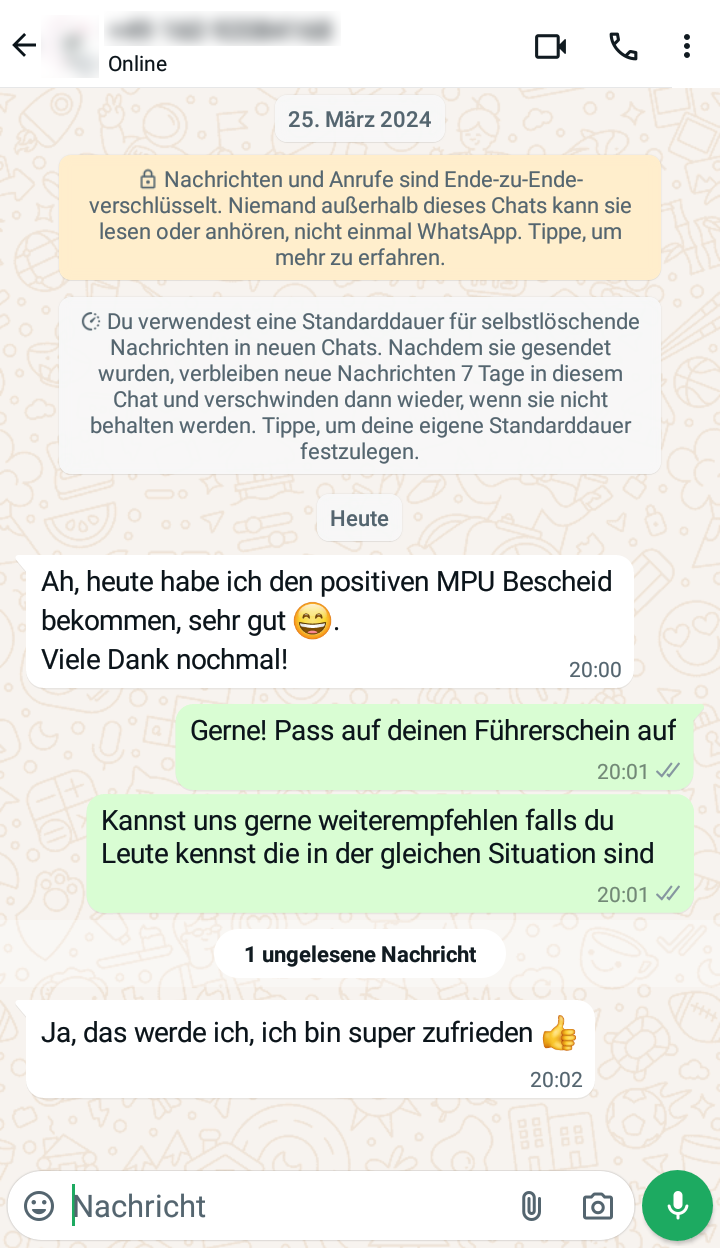 Klienten-Feedback aus unserem Telegram-Kanal